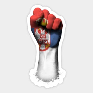 Flag of Serbia on a Raised Clenched Fist Sticker